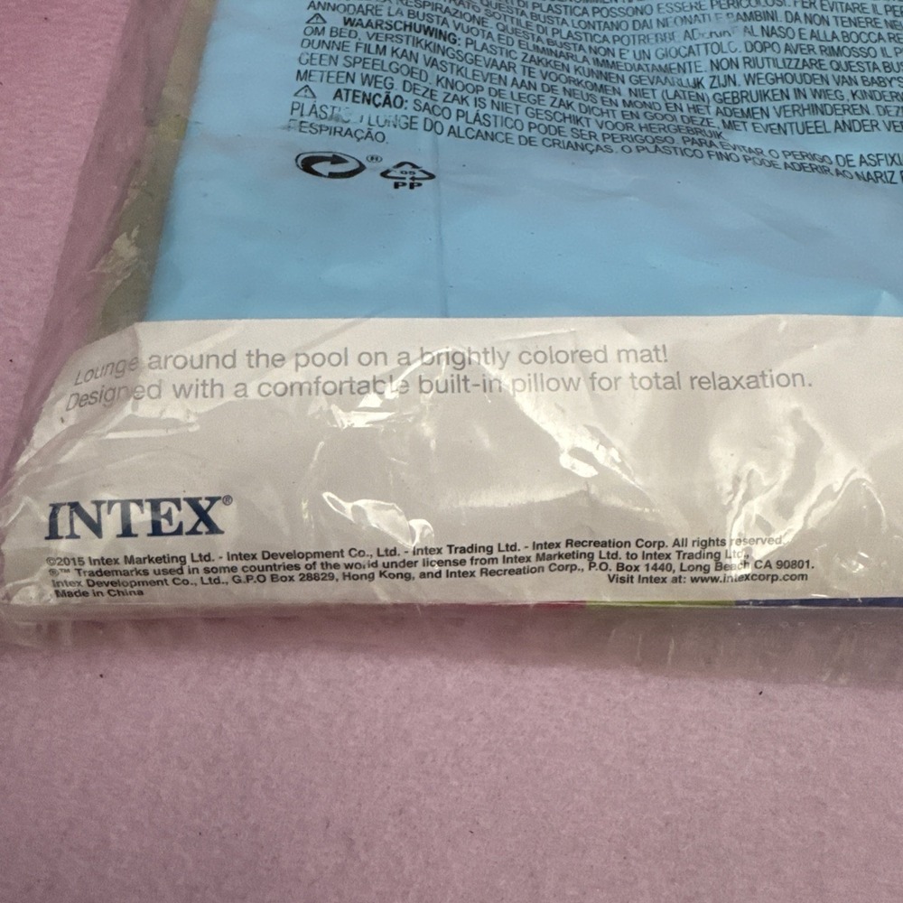 NIB Intex Economat 72" X 27" Blue Inflatable Pool Mat Float Lounge #59703EP Raft - Picture 5 of 5